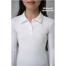 Блузка-поло в рубчик для девочки Happyfox