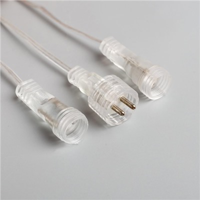 УЦЕНКА Гирлянда «Сосульки рифленые» 2.5×0.5 м, IP65, прозрачная нить, 288 LED, свечение мульти с эффектом стекания, 12 В