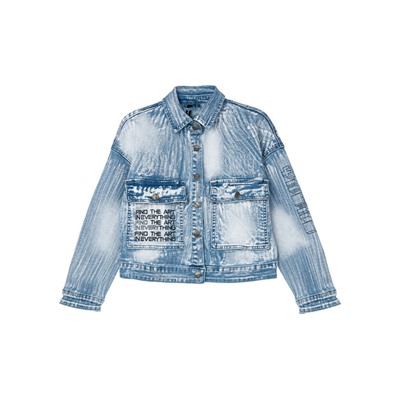 Куртка текстильная джинсовая для девочек