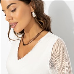 Блуза комбинированная, Попала в сказку (lactic)