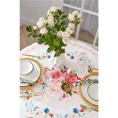 Скатерть круглая «Этель. Розы», d=160 см, 100 % хлопок, саржа 190 г/м²