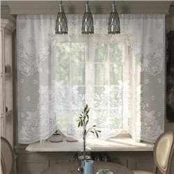 Тюль на кухню со шторной лентой, 285×167 см, цвет белый, 100% полиэстер