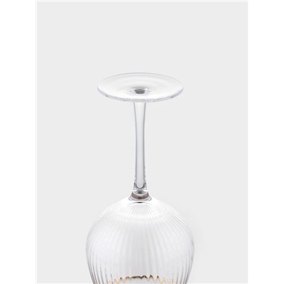 Набор бокалов для вина Magistro «Орион», 550 мл, 4 шт., 10×22 см, стекло, с золотой отводкой, прозрачный