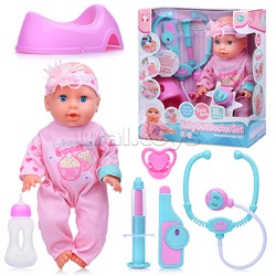 Пупс "Аленка" доктор (пьет, писает) с аксессуарами, в коробке