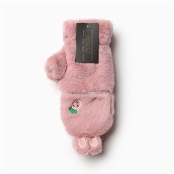 Варежки - митенки женские MINAKU «Зайка», размер 24 см, розовые