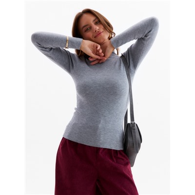 Джемпер женский с горлом MINAKU, серый, размер 42-44