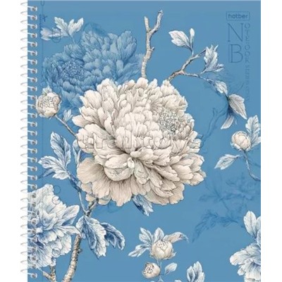 Тетрадь 120л. "Королевские пионы" А5 на спирали 3 цв. разделителя Soft-touch