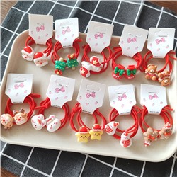 Детские Новогодние резинки для волос с фигурками 2 шт.