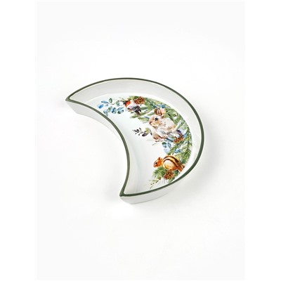 Тарелка плоская «Новогодняя акварель», 10.5×20 см, ручная работа