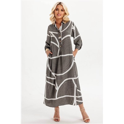 Платье штапель  6145/01/Хаки