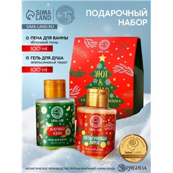 Подарочный набор новогодний женский «Уют и тепло»: гель для душа и пена для ванны, 2×100 мл, URAL LAB