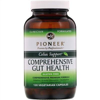 Pioneer Nutritional Formulas,  Celiac Support, Общее здоровье кишечника, 120 растительных капсул