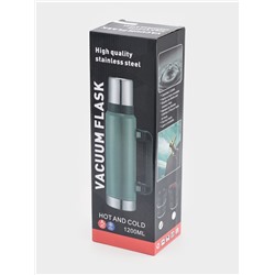 Термос Мастер К «Движение», 1.2 л, с кружкой, сохраняет тепло 18 ч, 36×11 см, нержавеющая сталь, серебристый