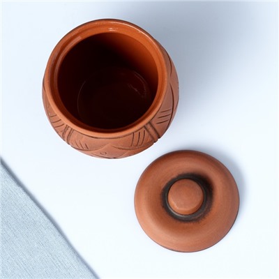 Горшочек для запекания Кунгурская керамика «Молочение», 650 мл, керамика, коричневый