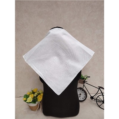 Платок косынка на голову и шею, хлопок, цвет  белый