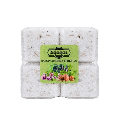 Соляной брикет набор 4 шт. "Можжевельник, чабрец, кедр, пихта« по 200 г »Добропаровъ"