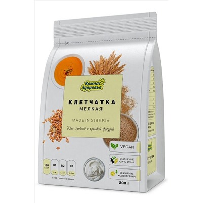 Клетчатка пшеничная мелкая 200г ЭКОПРОДУКТЫ, 1179422