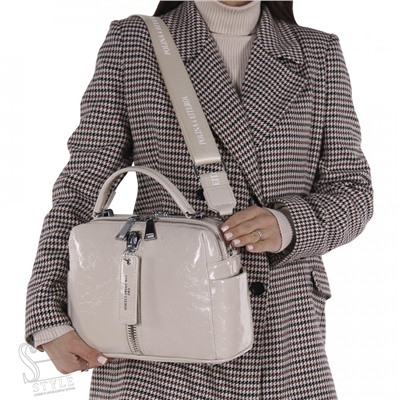 Сумка женская кожаная 9258-1Y apricot white Polina&Eiterou