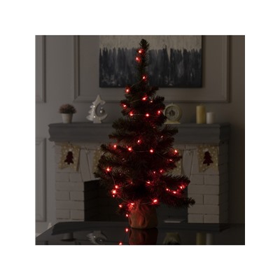 Умная гирлянда «Нить» 5 м роса, IP20, серебристая нить, 50 LED, управление с приложения, свечение RGB, USB