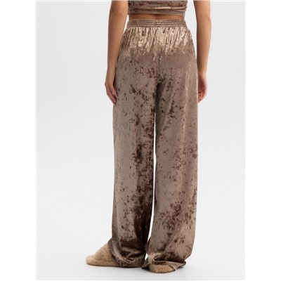 Брюки домашние женские KAFTAN Velvet, размер 44-46, кофейные
