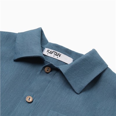 Рубашка для мальчика KAFTAN Linen, размер 32 (110-116 см), синяя