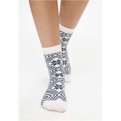 Набор женских носков 2 пары с узором, цвет красный / синий