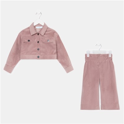 Костюм для девочки KAFTAN Velvet, размер 34 (122-128 см), цвет кофе