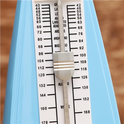 Метроном механический Gleam, синий, 40-408 ударов в минуту, 21×10×12 см