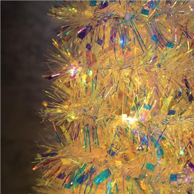 Светодиодная фигура из мишуры «Волшебная елка» 120×40 см, 200 LED, батарейки ААх3, свечение тёплое белое