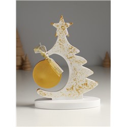 Фигура «Ёлочка с шаром», 20×7.5×14.5 см, белый с золотом