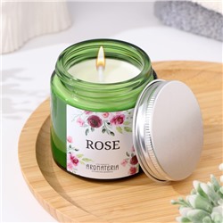 Ароматическая свеча в банке Spring Flowers. Rose, из соевого воска, 25 ч, 120 мл, роза