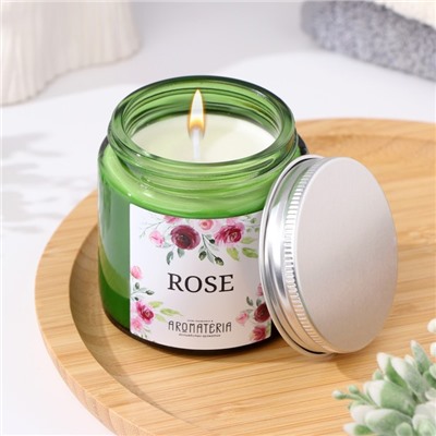 Ароматическая свеча в банке Spring Flowers. Rose, из соевого воска, 25 ч, 120 мл, роза
