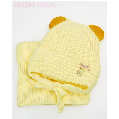 02-82-M Комплект для девочки флис (шапка+снуд) (48-50)