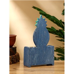 Календарь настольный «Ананас», 10.5×5.5×19.5 см, дерево, сине-зелёный