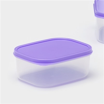 Набор контейнеров для хранения еды Доляна, 3 шт.: 150 мл, 500 мл, 1.2 л, пластик, сиреневый