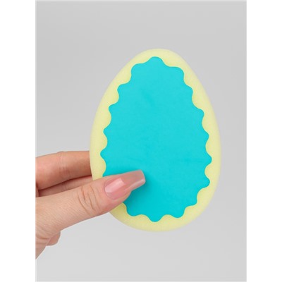 Губка для пилинга лица и тела, 11×8×2.5 см, розовая, голубая