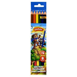 Карандаши пластиковые  6цв ЦКП06КР Creativiki