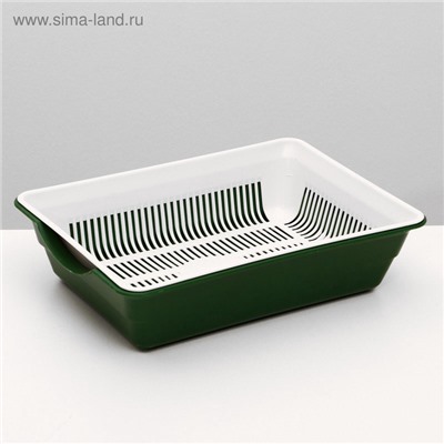 Туалет для кошек, 36×25×9 см, глубокий, с сеткой, пластик, цвет МИКС