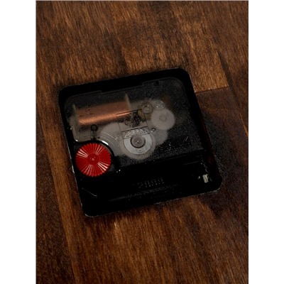 Часы настенные, интерьерные, бесшумные, плавный ход, d=35 см, дерево, коричневые