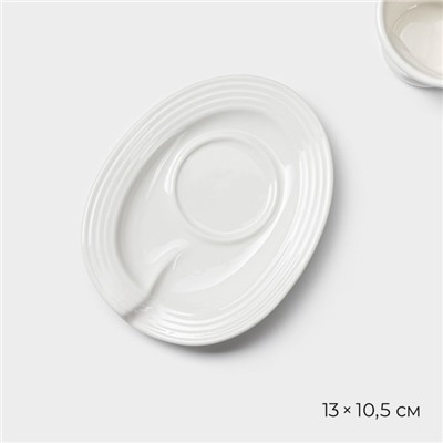 Кофейная пара фарфоровая Magistro «Бланш», 2 предмета: чашка 80 мл, блюдце 13×10.5 см