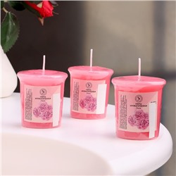 Набор свечей ароматических Peony, пион, 3 шт., 5×4.5 см