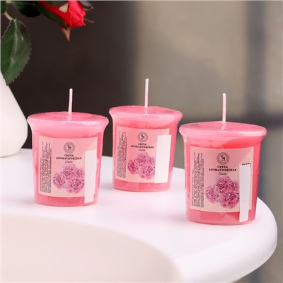 Набор свечей ароматических Peony, пион, 3 шт., 5×4.5 см