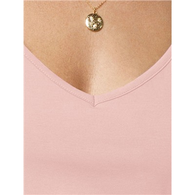 Топ с V-вырезом на регулируемых бретелях эластичный из премиального хлопка