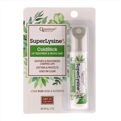 Quantum Health, Super Lysine+, ColdStick, средство для ухода за губами и защитное средство для губ, SPF 21, 5 г (0,17 унции)