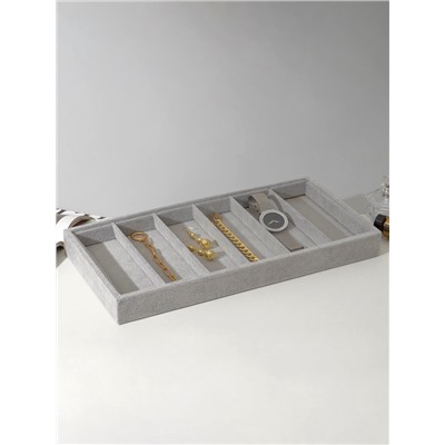 Подставка для украшений QF 6 ячеек, 38×18.5×3.5, серая