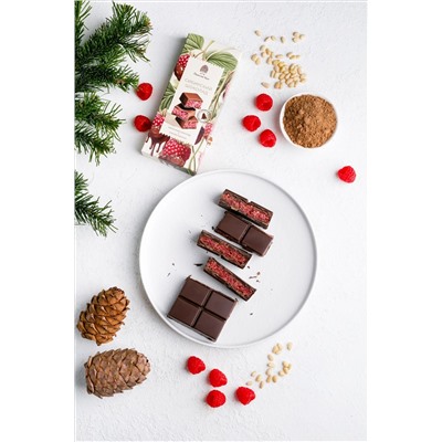 Шоколад Сибирский с Малиной и тестом катаифи / 200 г / ТМ Сибирский кедр