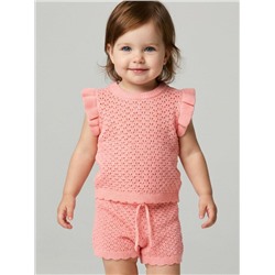 Комплект детский трикотажный для девочек: джемпер (футболка), шорты