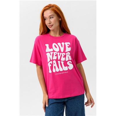 8506/1 Футболка женская оверсайз (Фуксия_лав)