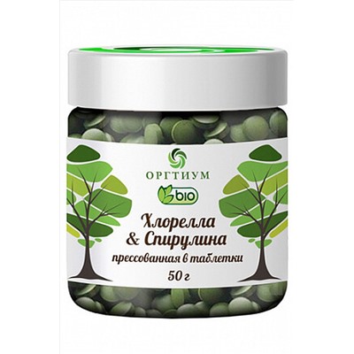 Хлорелла & Спирулина прессованная в таблетки 50г ЭКОПРОДУКТЫ, 1190935