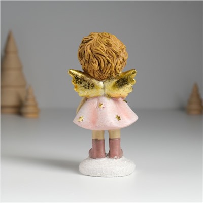 Фигурка полистоун «Ангелочек в розовом платье и белом фартуке», 6.5×5×12.5 см, МИКС